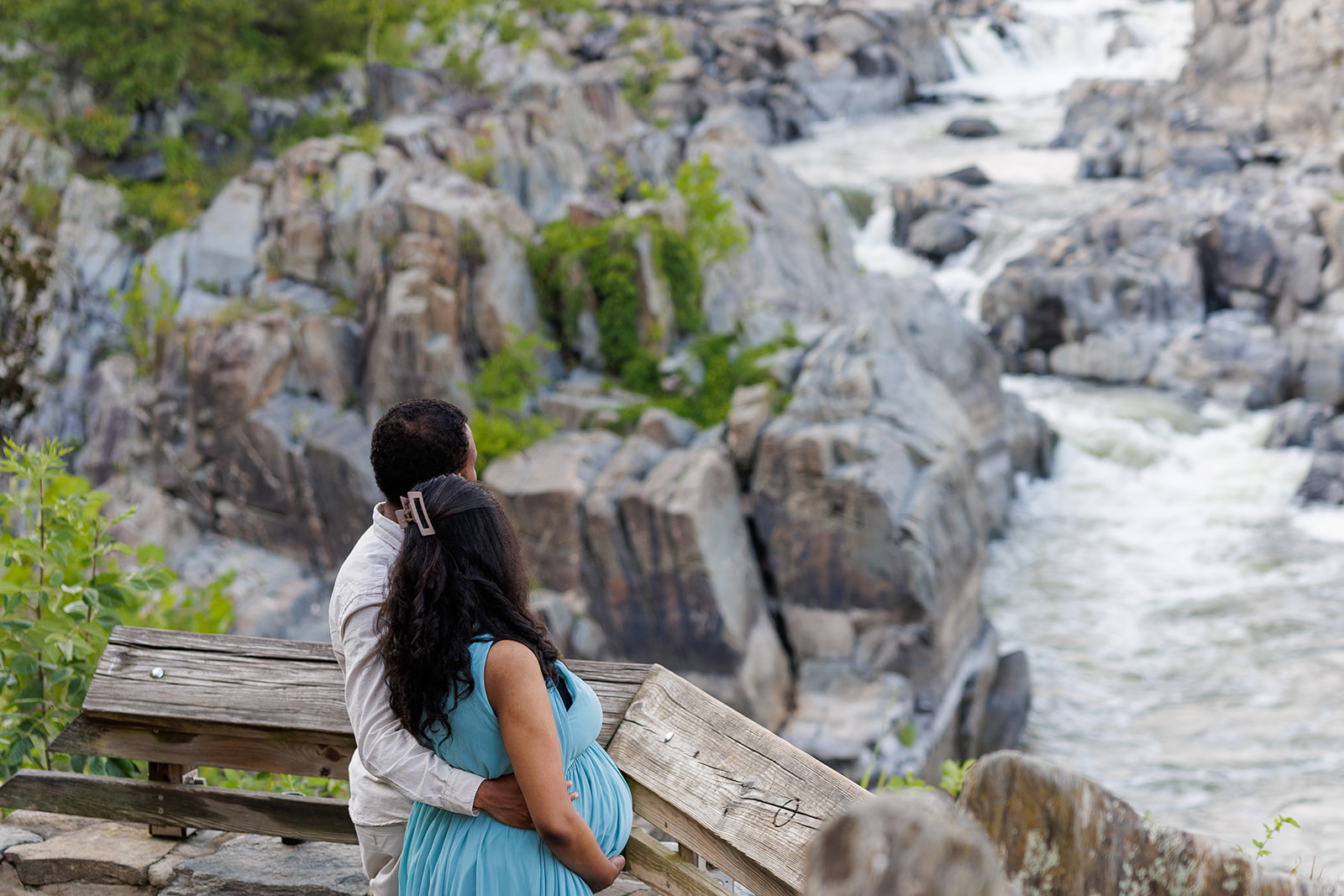 Maternity by waterfall overlook